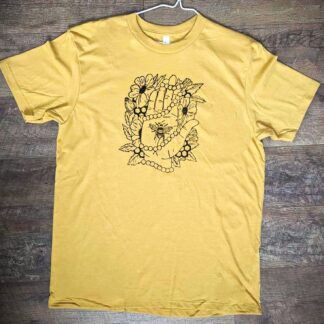 Linocut Printed Shirt: A Bee in the Hand